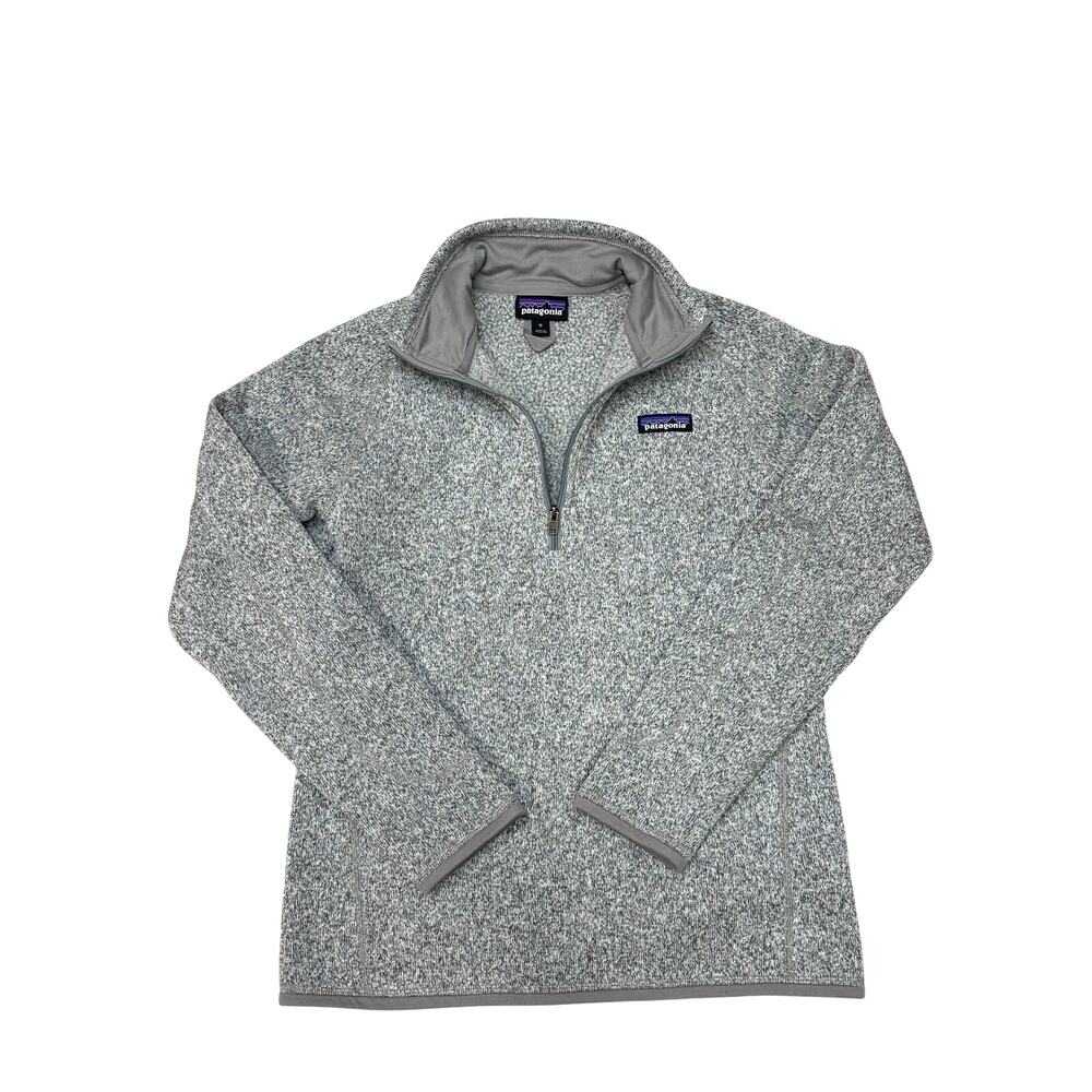 Patagonia Better Sweater Womens Med Gray Fleece Pullover 1/4 Zip Outdoor *READ*
